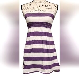 Striped Halter Swimsuit Cover-up Dress